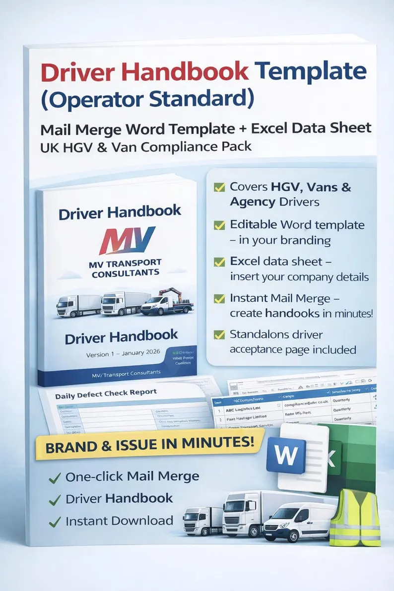 Driver Handbook Template – UK Operator Standard