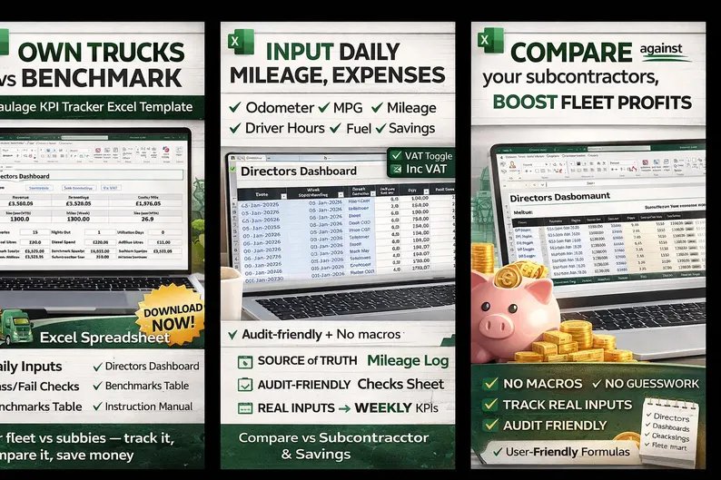 Own Trucks vs Benchmark Haulage KPI Dashboard