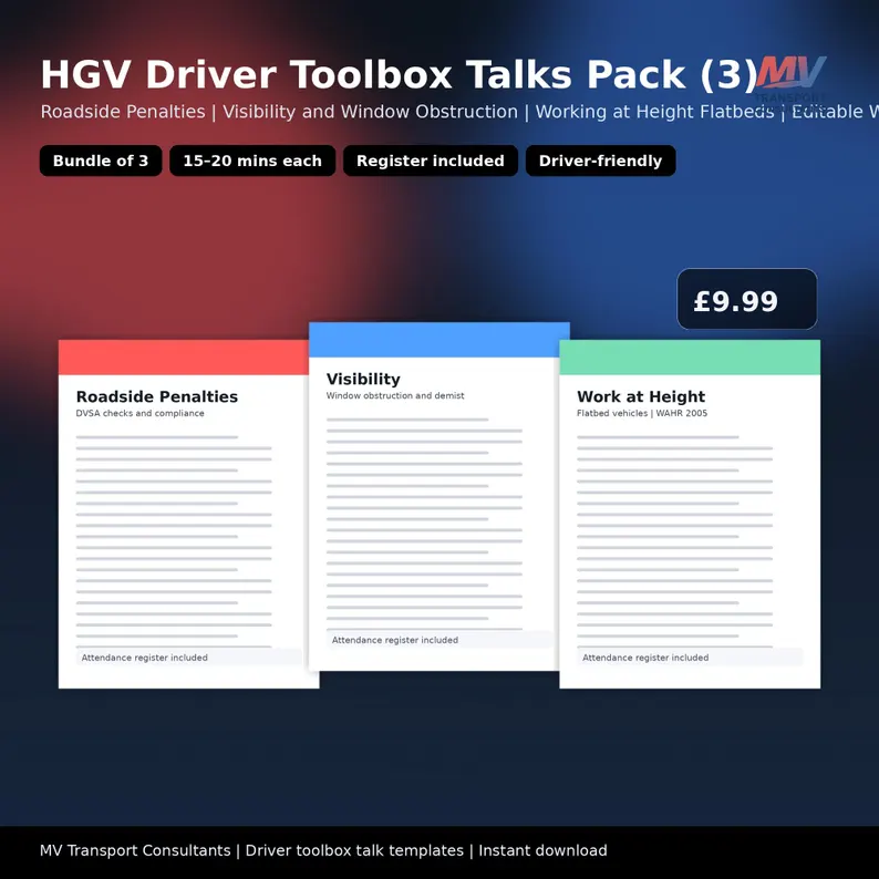 Toolbox Talks: Roadside Penalties, Visibility & Work at Height